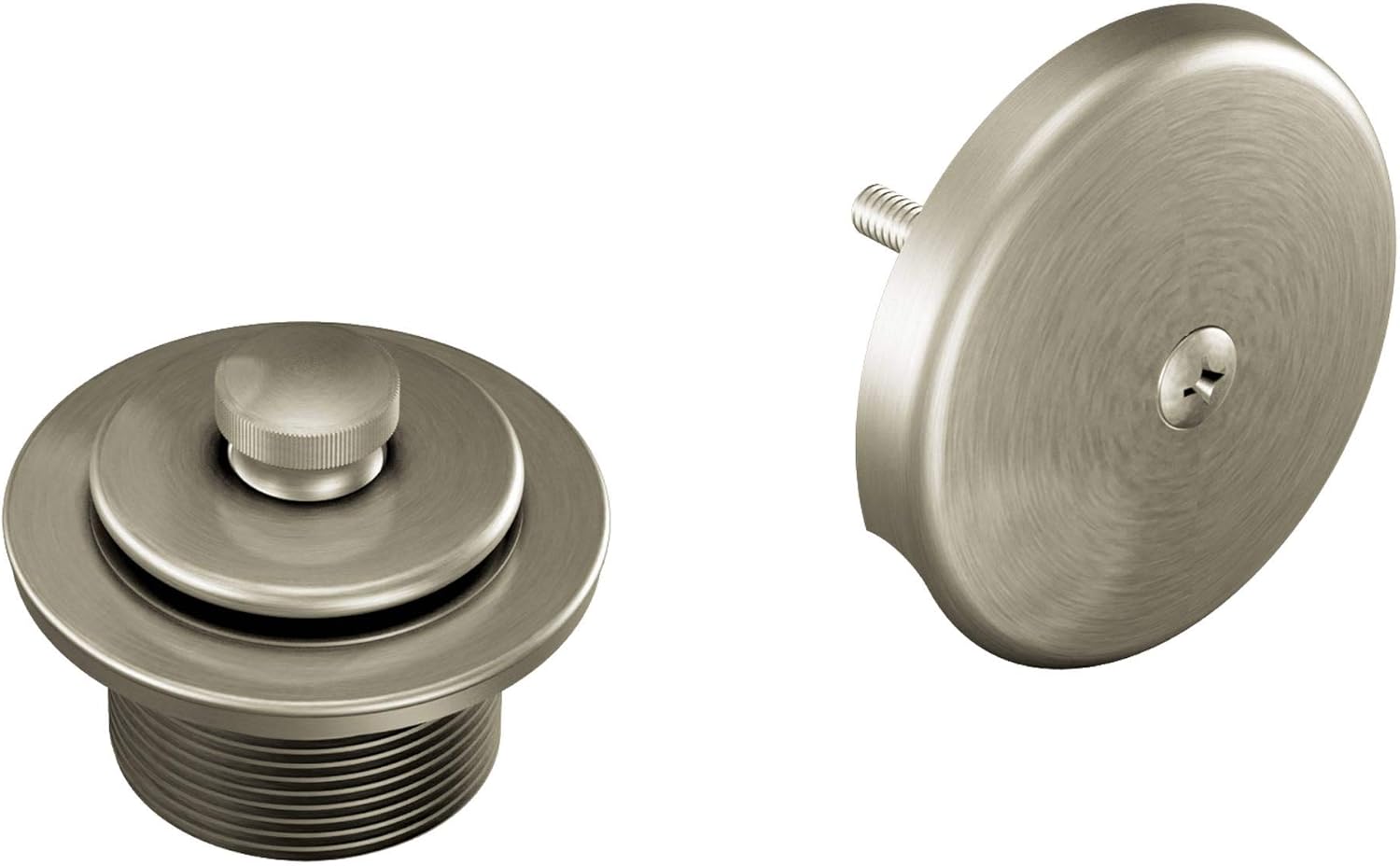 Moen T90331BN Push-N-Lock Tub and Shower Drain Kit with 1.5 Inch Threads, Brushed Nickel - Image 3