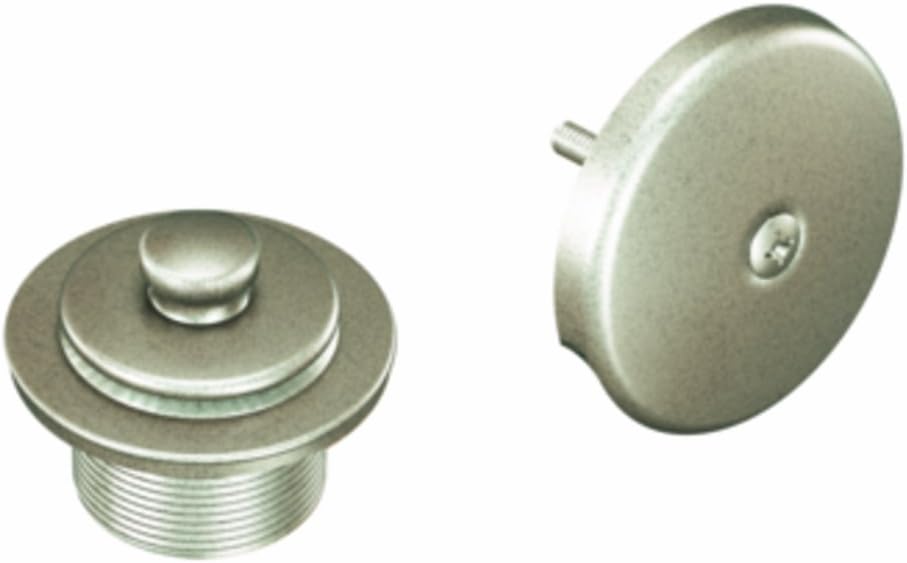 Moen T90331BN Push-N-Lock Tub and Shower Drain Kit with 1.5 Inch Threads, Brushed Nickel