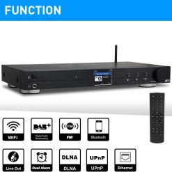 Alternative view of Ocean Digital WiFi Internet Component Radio Tuner (430 mm) WR10 FM/ Ethernet Bluetooth Receiver 2.4 Color Display with Digital Output to Connect Hi-Fi System -Black