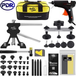 Alternative view of Super PDR Paintless Dent Repair Kit, Black Dent Remover Tool Auto Body Dent Removal Kit with Double Pole Bridge Dent Puller for Auto Body Tools