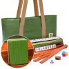 Yellow Mountain Imports American Mahjong Set, Huntington with Olive Green Soft Case – 4 All-in-One Racks with Pushers, Dice, u00