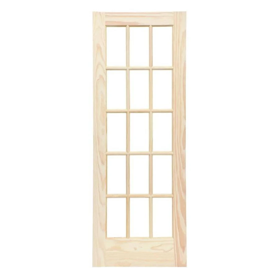 ReliaBilt 36-in x 80-in Clear Clear Glass Unfinished Pine Wood Interior French Door | Rad 627-36